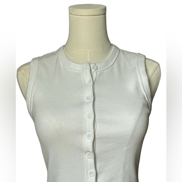 Edikted White Ribbed Button Tank - Picture 3 of 6